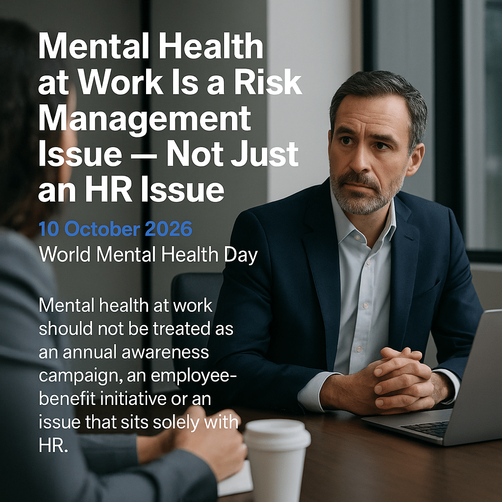 Compliance Managers - Mental health at work transcends HR — it's a risk management issue too. 